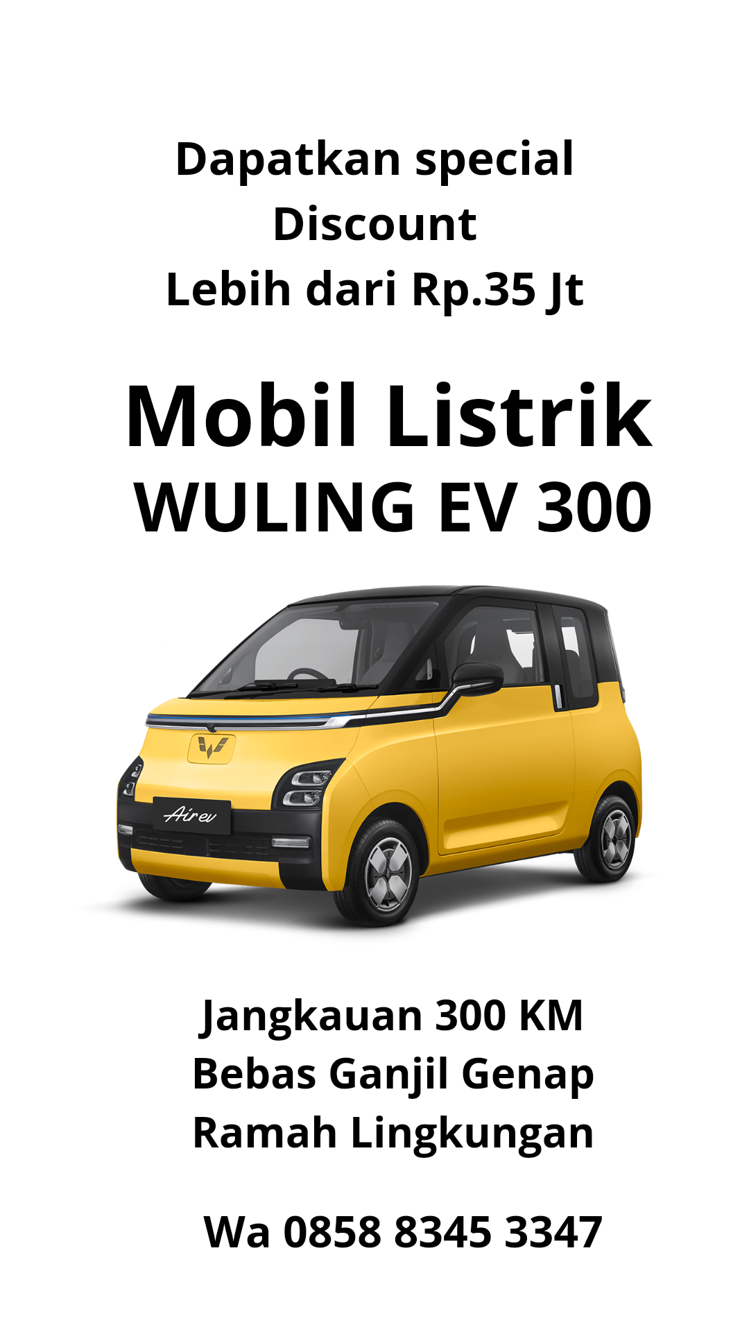 Mobil listrik Wuling air ev 300