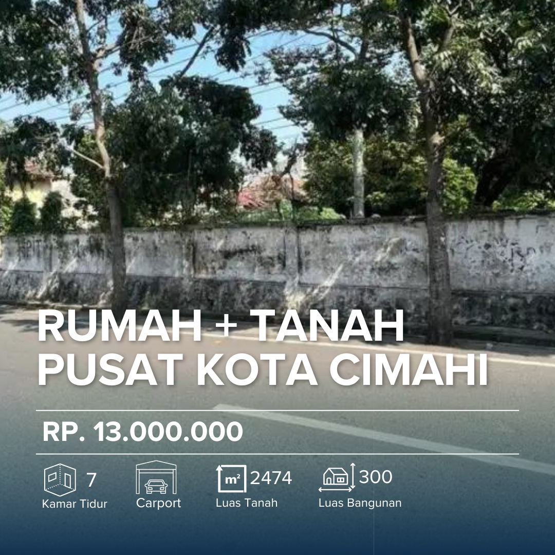 Rumah Tua dengan Tanah Luas di Lokasi Strategis Cimahi