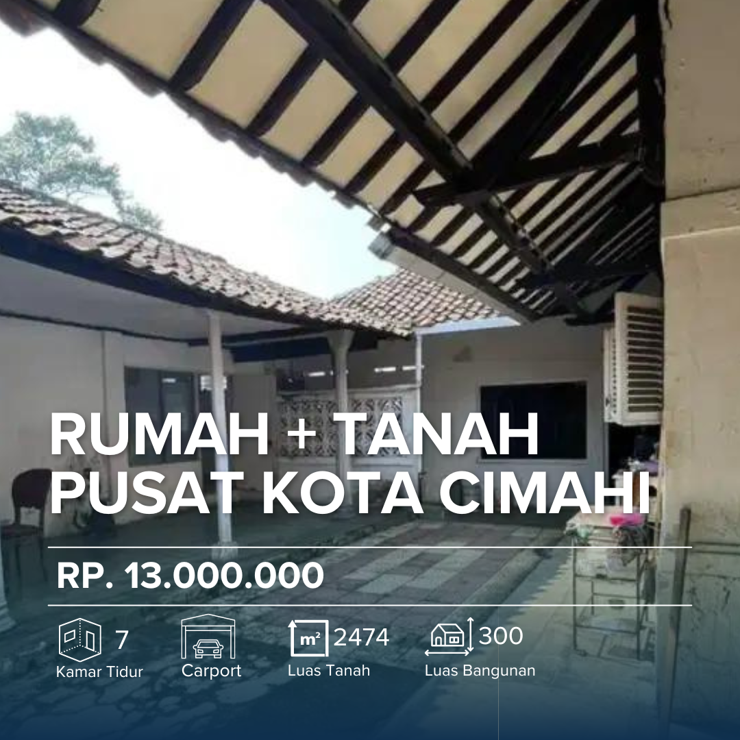 Rumah Tua dengan Tanah Luas di Lokasi Strategis Cimahi