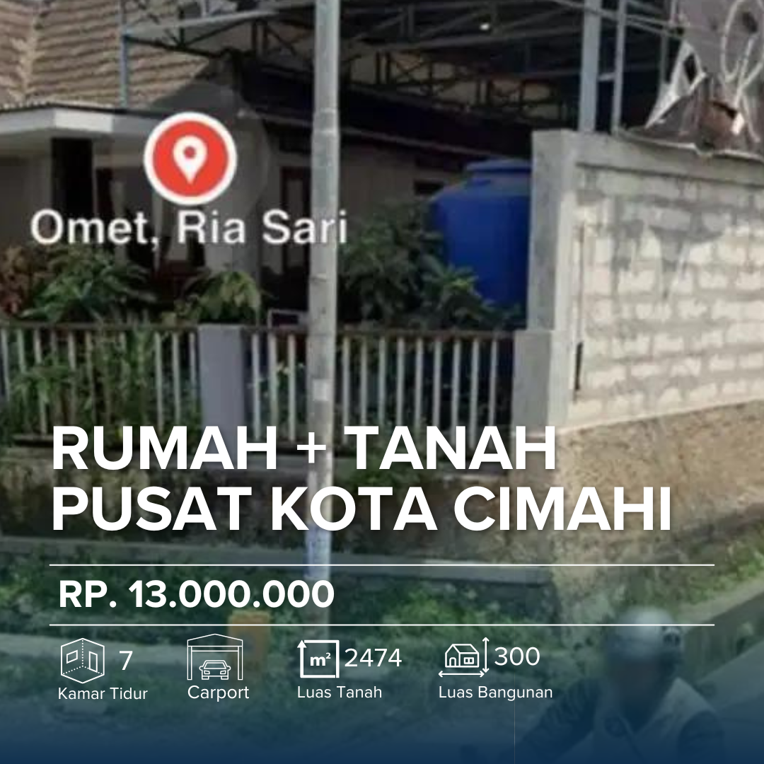 Rumah Tua dengan Tanah Luas di Lokasi Strategis Cimahi