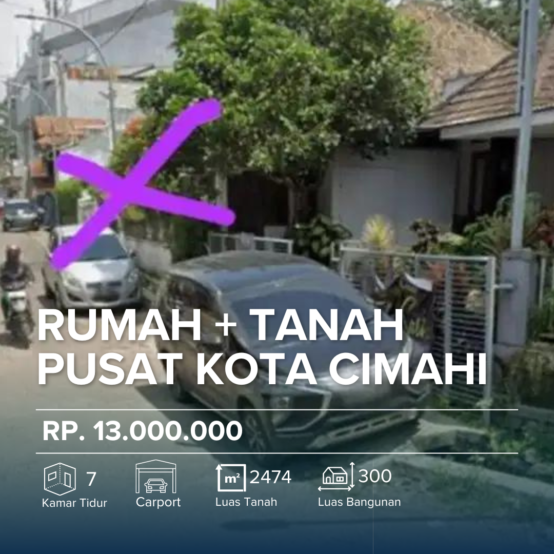 Rumah Tua dengan Tanah Luas di Lokasi Strategis Cimahi