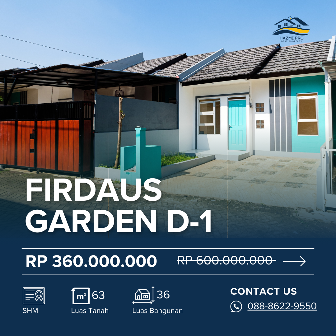 OBRAL RUMAH MURAH DI FIRDAUS GARDEN CIMAHI
