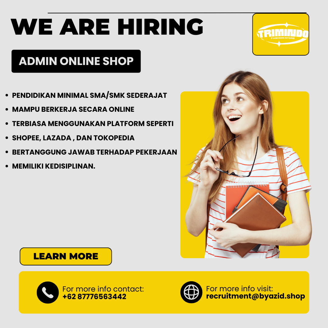 We Are Hiring Admin Online Shop
