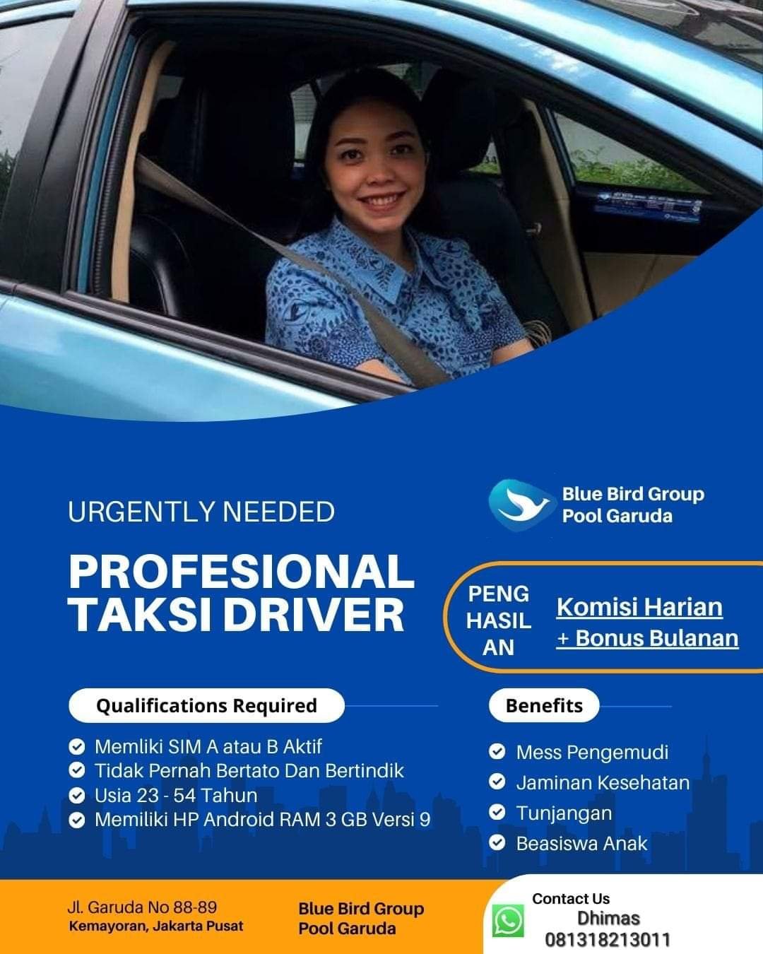 Lowongan Driver Profesional Wilayah Jabodetabek