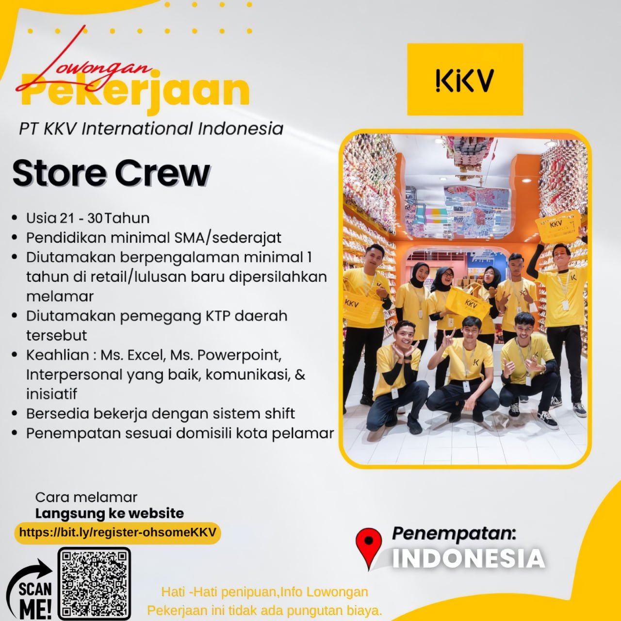 Info Lowongan Pekerjaan ( PT kkv international indonesia )