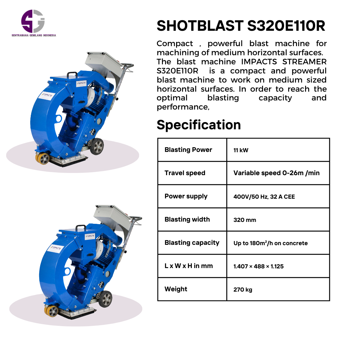 SEWA MESIN SHOTBLAST S320E110R