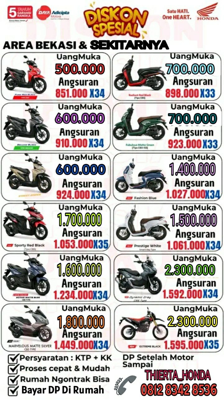 Motor Honda Bekasi Termurah