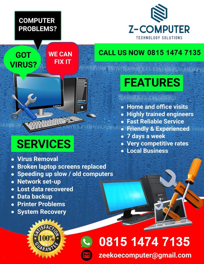 Perbaikan Laptop, Printer, Komputer