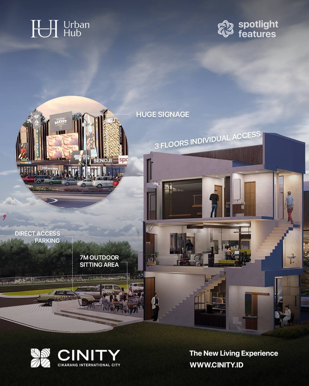 ruko pinggir jalan utama 3 lantai