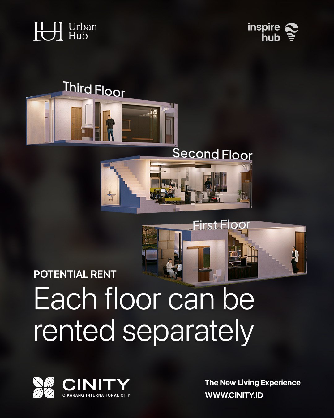 ruko pinggir jalan utama 3 lantai