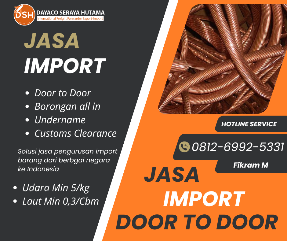 JASA IMPORT TEMBAGA – DOOR TO DOOR