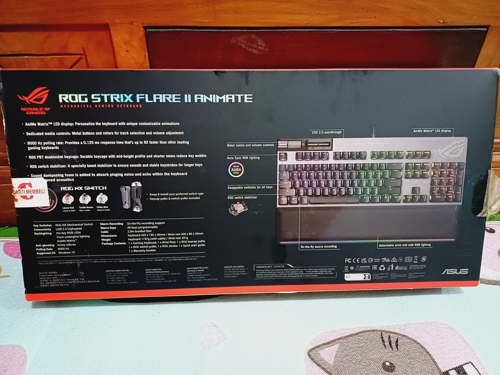 ASUS KEYBOARD ROG Strix Flare II Animate