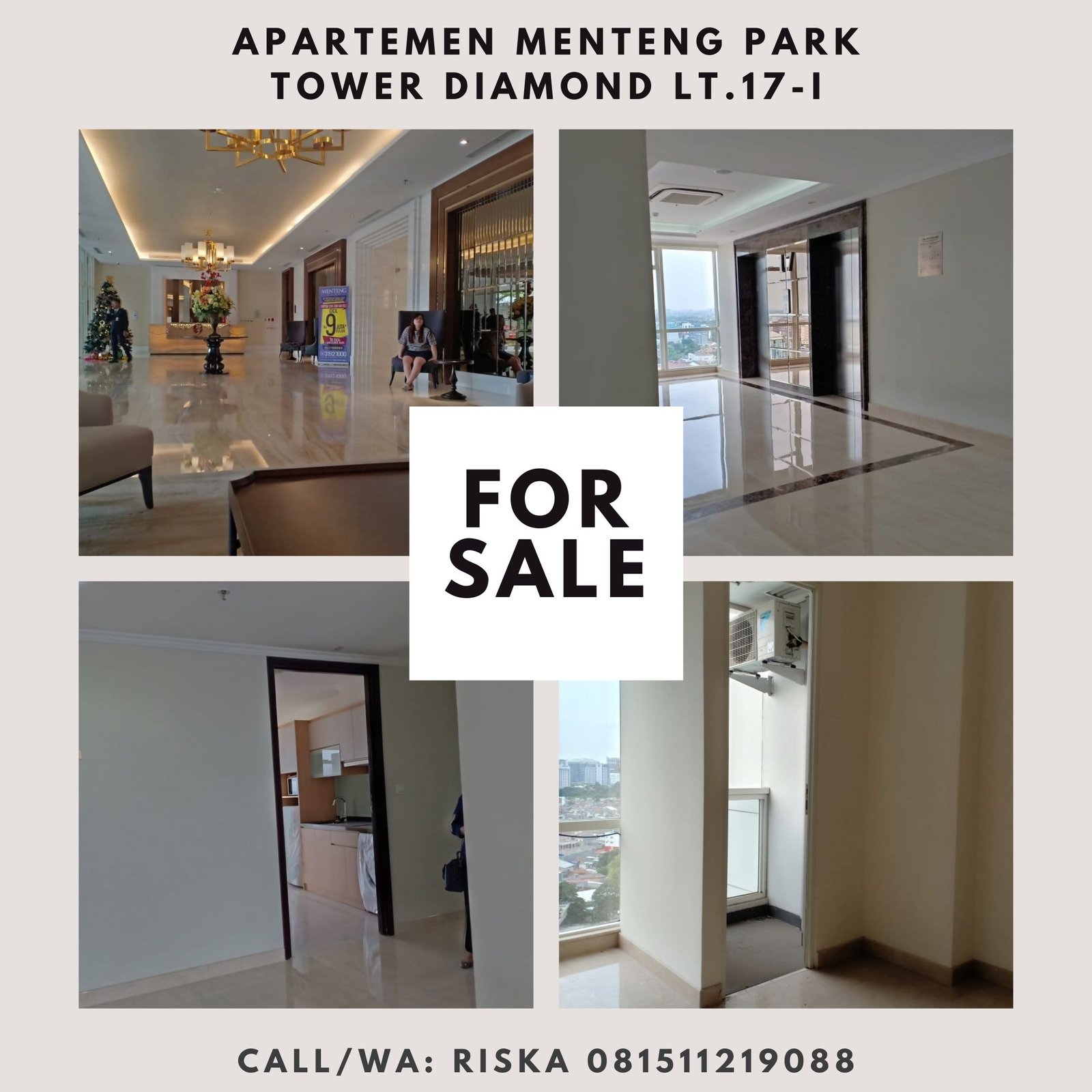 Dijual brand new menteng park tower diamond lt 17 – unit i