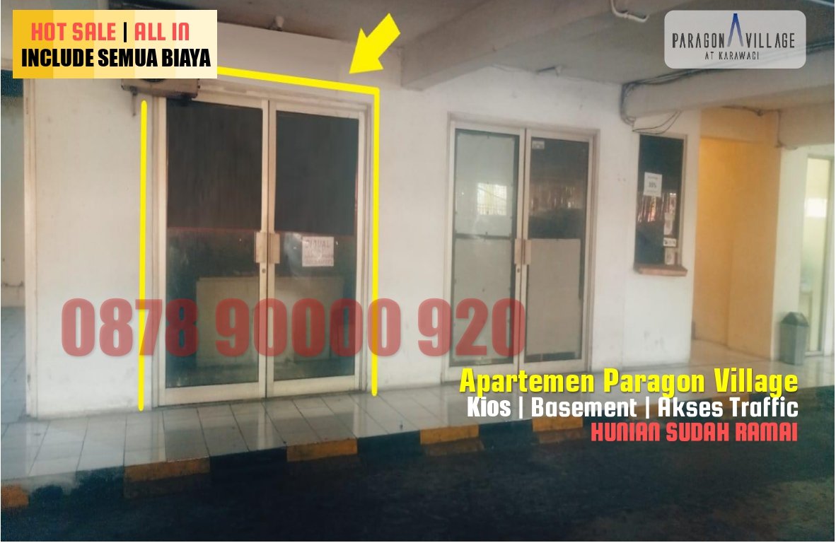 JUAL MURAH KIOS APARTEMEN PARAGON VILAGE INCLUDE SEMUA BIAYA